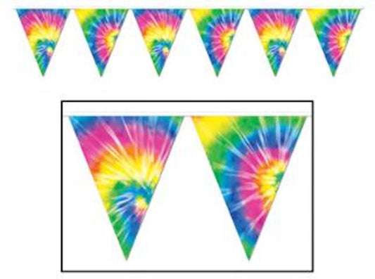Tie-Dyed Birthday Party Celebration Pennant Banner