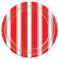 Red, White Stripes Dinner Plates