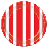 Red, White Stripes Dessert Plates