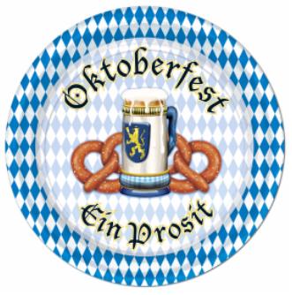 Oktoberfest 7" Plates – German Beer Party Tableware, Bavarian Design