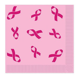 Pink ribbon awareness dinner napkins