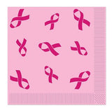 Pink ribbon awareness dinner napkins