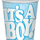 It's A Boy Blue 9 oz Paper Baby Shower Gender Reveal Cup 8 Pack