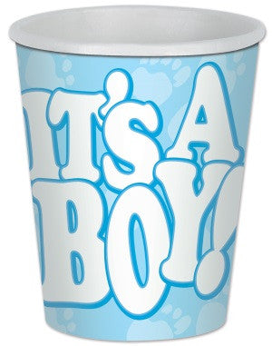 It's A Boy Blue 9 oz Paper Baby Shower Gender Reveal Cup 8 Pack