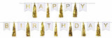 Gold & White Happy Anniversary Banner
