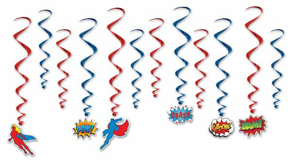 Superhero Hanging Decoration Swirls