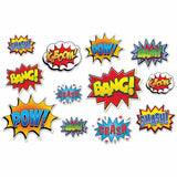 Large Superhero Comic Action Assorted Cutouts 12 PCS