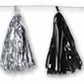 8' Metallic Tassel Hanging Garland Black Silver Party Decor