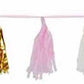 8' Metallic Tissue Tassels Hanging Garland Pink Party Decor