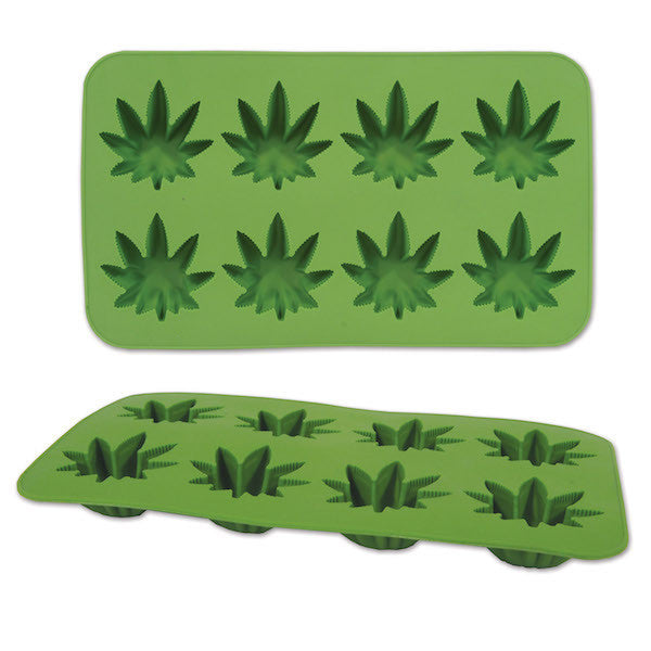 Green Pot Leaf Weed Silicone Ice Cube Tray 1ct