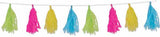 8' Tissue Tassels Multi Color Hanging Garland Party Decor