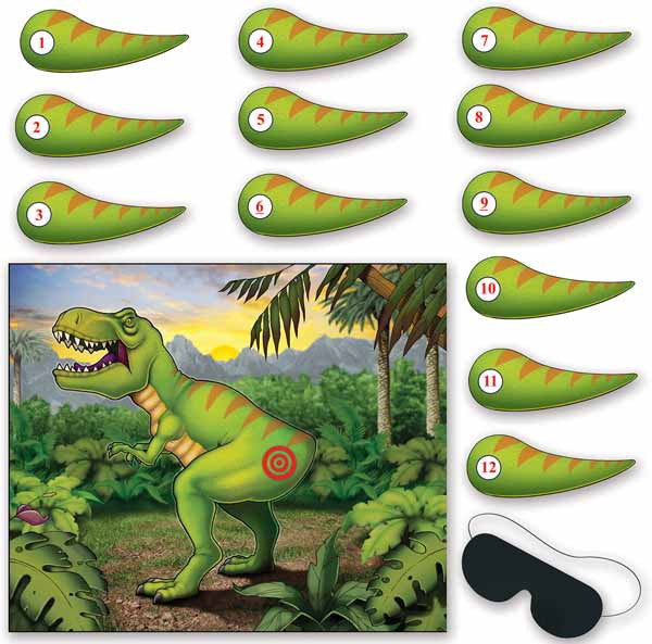 Pin The Tail On The Dinosaur Birthday Party Game 14 PCS