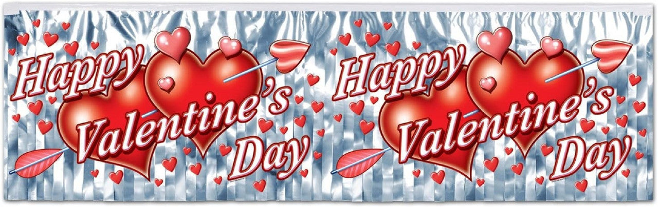 Valentine's Day Metallic Fringe Banner