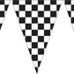 Black & White Checkered Pennant Banner 12ft