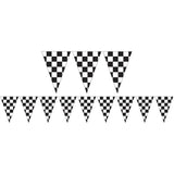 Black & White Checkered Pennant Banner 12ft