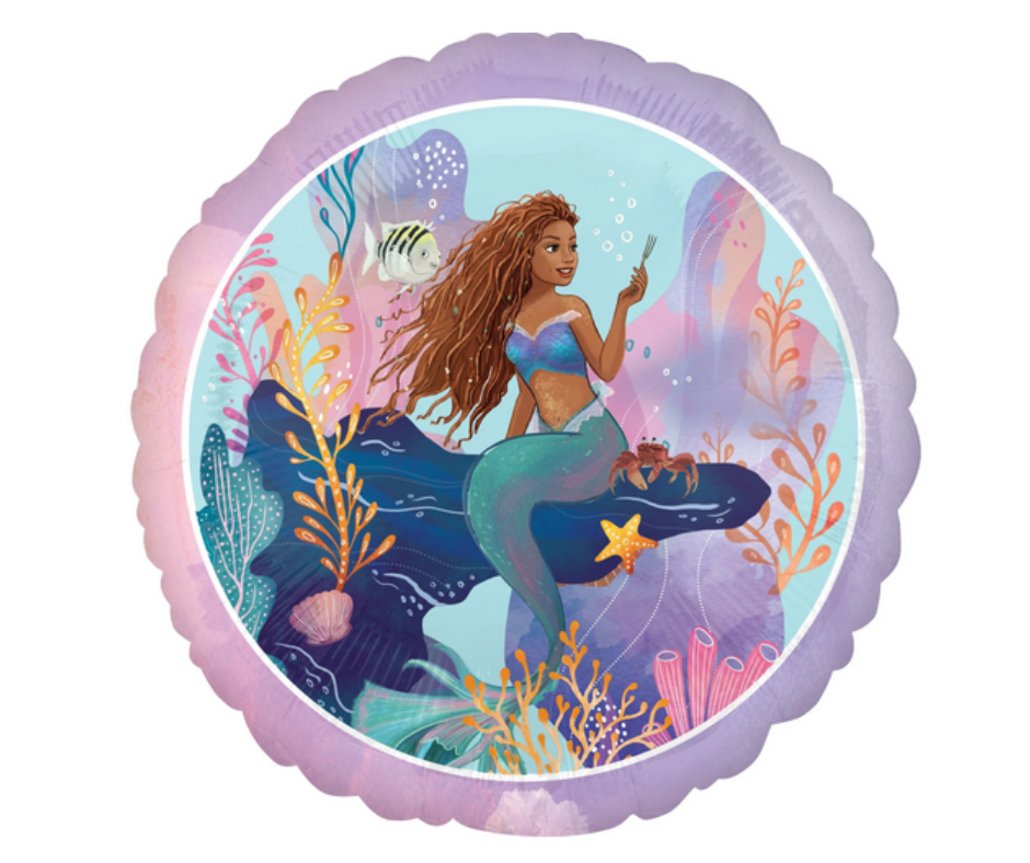 Live Action Little Mermaid Round Foil Balloon