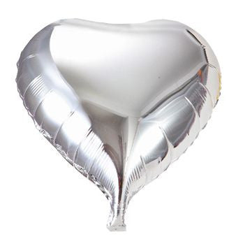 Silver Heart 18" Supershape Mylar Foil Balloon