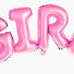 Pink Air-Filled 42" Girl Word Script Mylar Foil Balloon Decor