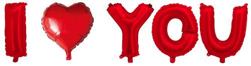 Red Air-Filled 50" I â¤ YOU Heart Script Mylar Foil Balloon Decor