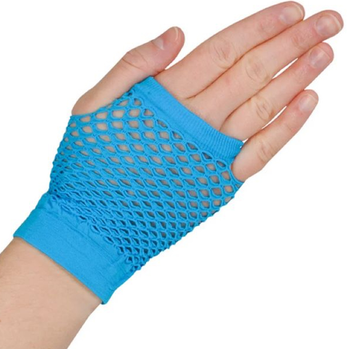 Neon Fishnet Fingerless Wrist Gloves purple hot pink blue or neon green