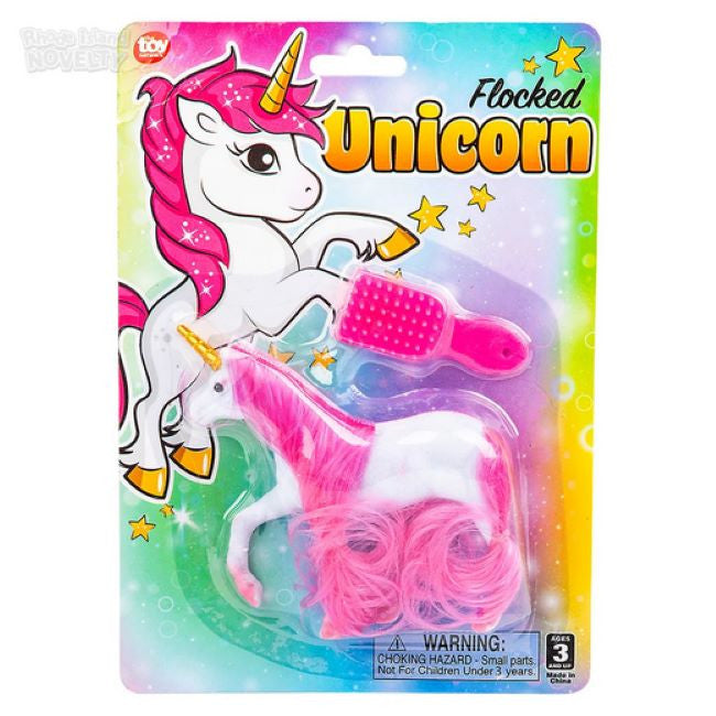 Flocked Unicorn Play Set