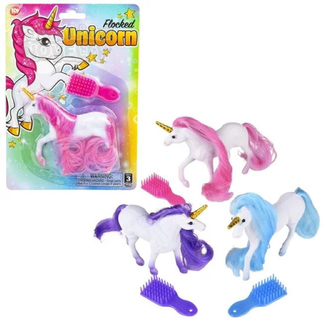 Flocked Unicorn Play Set