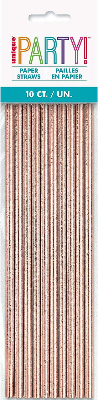 Rose Gold Metallic Paper Straws