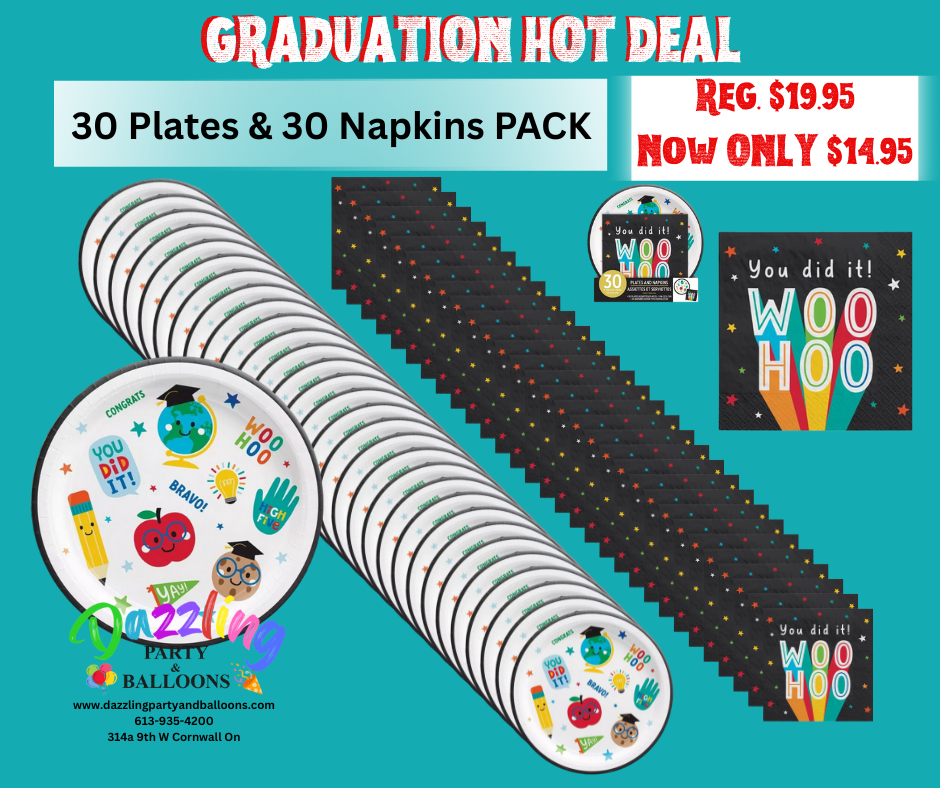 Graduation Fun Plates & Napkins Value Pack sale