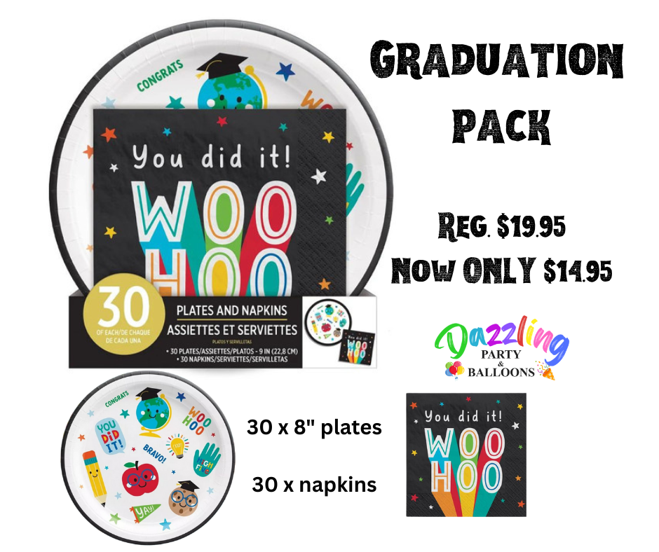 Graduation Fun Plates & Napkins Value Pack sale