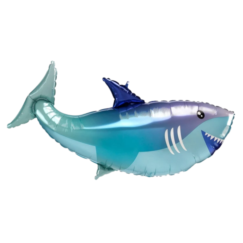 38" Blue Shark Supershape Foil Balloon