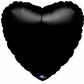 18" Heart Shaped Black Foil Balloon