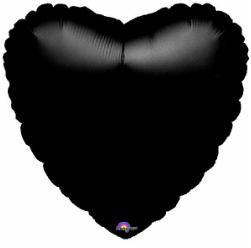 18" Heart Shaped Black Foil Balloon