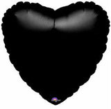 18" Heart Shaped Black Foil Balloon
