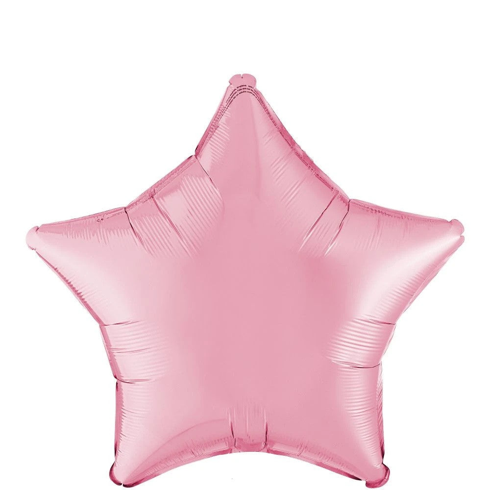 19" Star Shaped Solid Color Foil Balloon Pearl Pastel Pink