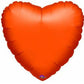 18" Heart Shaped Metallic Orange Foil Balloon