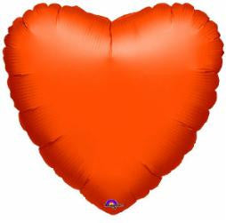 18" Heart Shaped Metallic Orange Foil Balloon