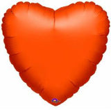 18" Heart Shaped Metallic Orange Foil Balloon