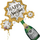 Happy New Year Supershape Foil Balloon Champagne Bottle