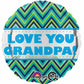 Chevron Design Love You Grandpa Foil Balloon