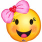 18" Smiley Face Girl Foil Balloon Party Decor