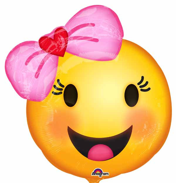 18" Smiley Face Girl Foil Balloon Party Decor