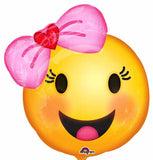18" Smiley Face Girl Foil Balloon Party Decor