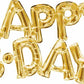 Air-Filled Birthday Decoration Gold Happy B-Day