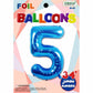 Jumbo Supershape #5 Blue Birthday Foil Balloon