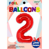 Jumbo Supershape #2 Red Birthday Foil Balloon