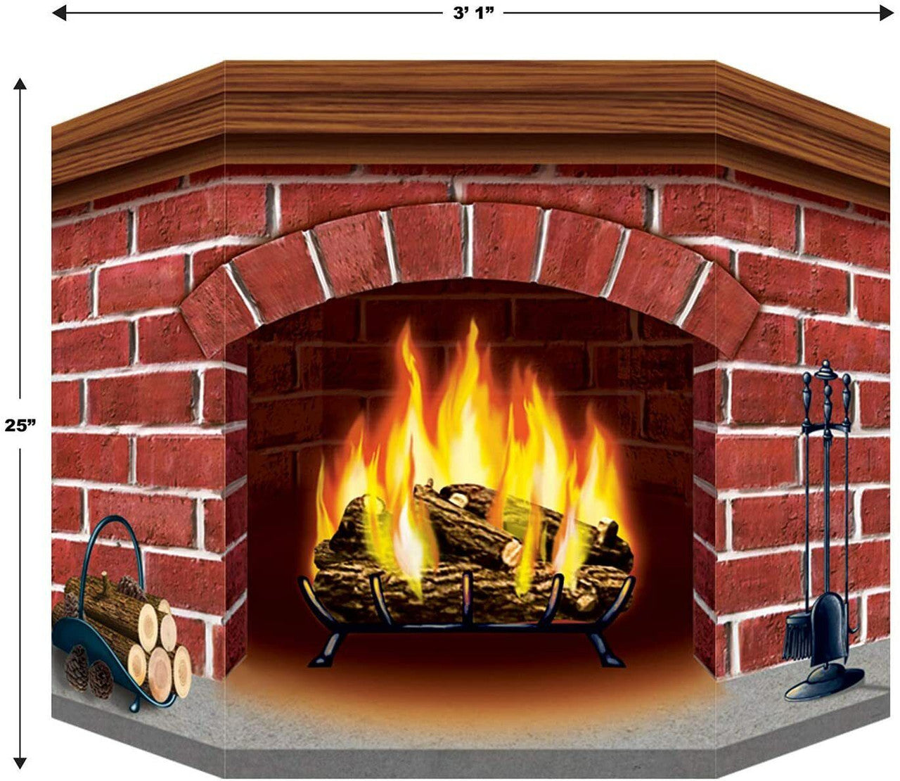 brick fireplace scene prop