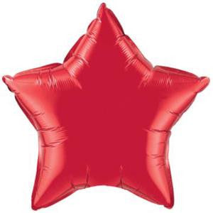 20" Star Shaped Solid Color Foil Balloon Ruby Red