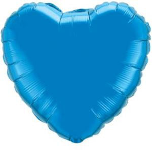18" Heart shaped Sapphire Blue Mylar Balloon