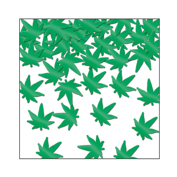 Fanci-fetti Green Weed Pot Leaf Shape Confetti 1oz