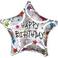 Happy Birthday Star Shaped Holographic